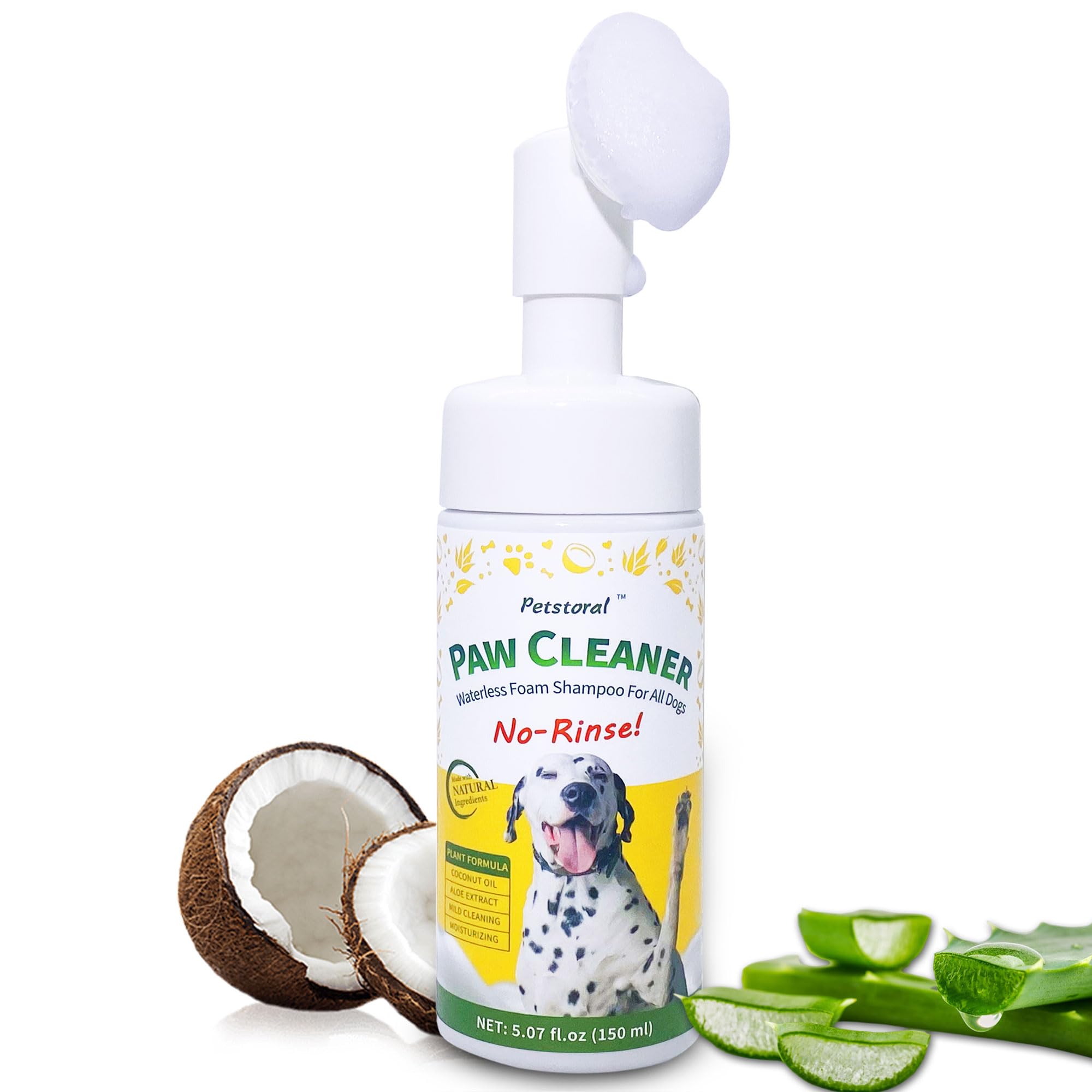 Petstoral Dog Paw Cleaner No Rinse Foaming Cleanser Waterless Dog Sh