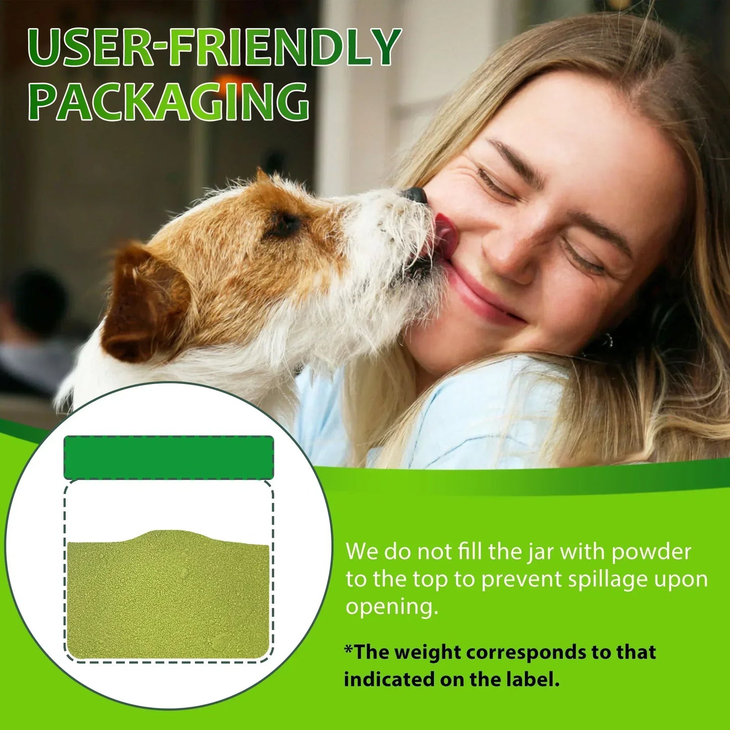 Plaque Removal Dental Powder - Dog Dental Care and Bad Breath Treatment, Dog Teeth Cleaning Powder for Healthy Teeth & Gums for All Dogs - 60g