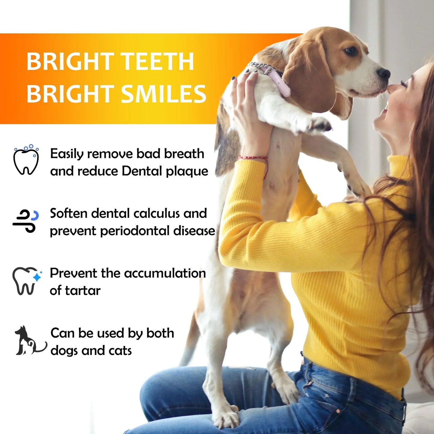 Petstoral Plaque Removal Natural Dental Powder - Dog Dental Care and Bad Breath Treatment, Dog Teeth Cleaning Powde - Beef Liver Flavor - 2.12 oz