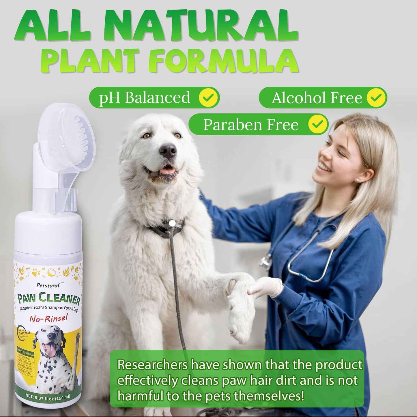 
                  
                    Petstoral Dog Paw Cleaner - No Rinse Foaming Cleanser Waterless Dog Shampoo Mild Formula Paw Moisturizer for Dogs and Cats
                  
                